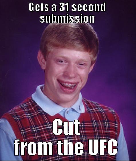 GETS A 31 SECOND SUBMISSION CUT FROM THE UFC Bad Luck Brian