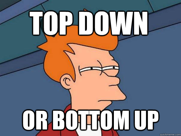 Top DOWN Or Bottom Up - Top DOWN Or Bottom Up  Futurama Fry