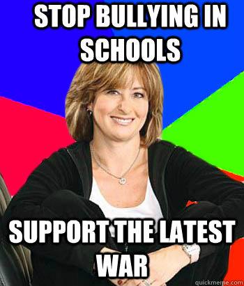 stop bullying in schools support the latest war - stop bullying in schools support the latest war  Sheltering Suburban Mom