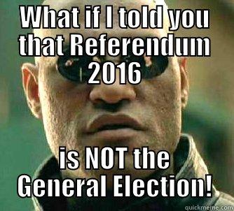 WHAT IF I TOLD YOU THAT REFERENDUM 2016 IS NOT THE GENERAL ELECTION! Matrix Morpheus