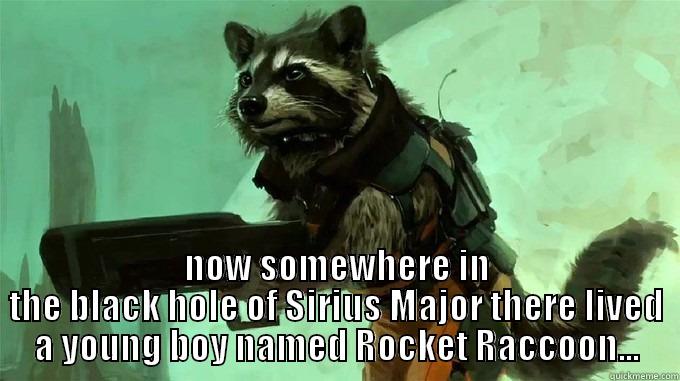  NOW SOMEWHERE IN THE BLACK HOLE OF SIRIUS MAJOR THERE LIVED A YOUNG BOY NAMED ROCKET RACCOON... Misc