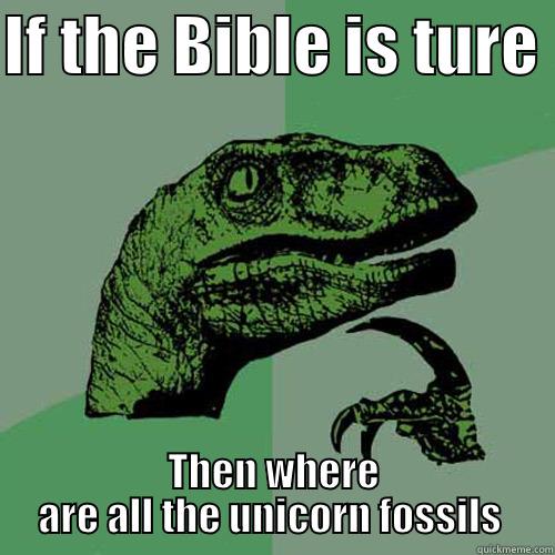 IF THE BIBLE IS TURE  THEN WHERE ARE ALL THE UNICORN FOSSILS  Philosoraptor