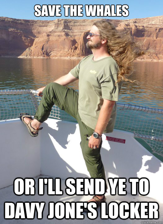 save the whales or i'll send ye to davy jone's locker - save the whales or i'll send ye to davy jone's locker  green peace pirate