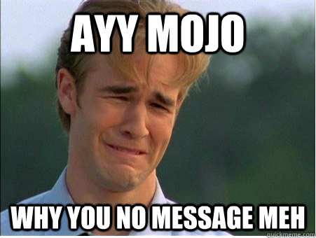 AYY MOJO WHY YOU NO MESSAGE MEH  1990s Problems