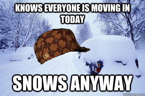 Knows everyone is moving in today Snows anyway - Knows everyone is moving in today Snows anyway  Misc