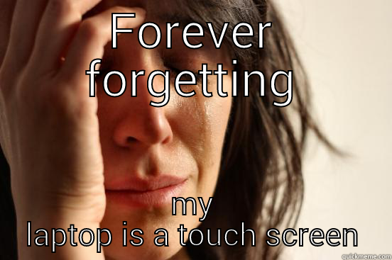 FOREVER FORGETTING MY LAPTOP IS A TOUCH SCREEN First World Problems