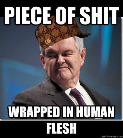 Piece of Shit Wrapped in Human Flesh  Scumbag Gingrich