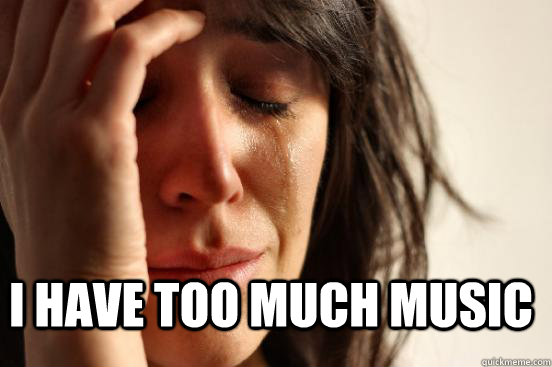  i have too much music  FirstWorldProblems