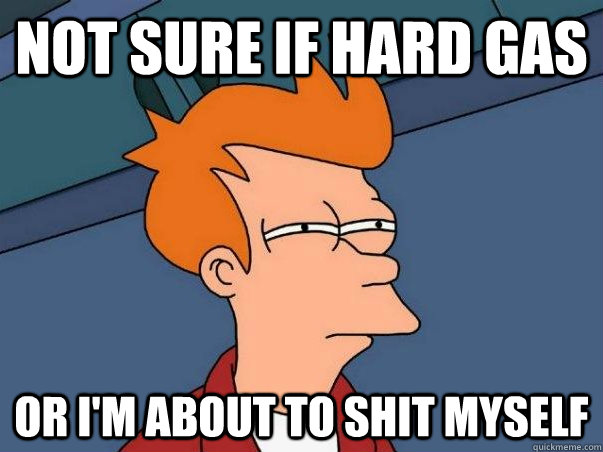 Not sure if hard gas Or I'm about to shit myself  Not sure Fry