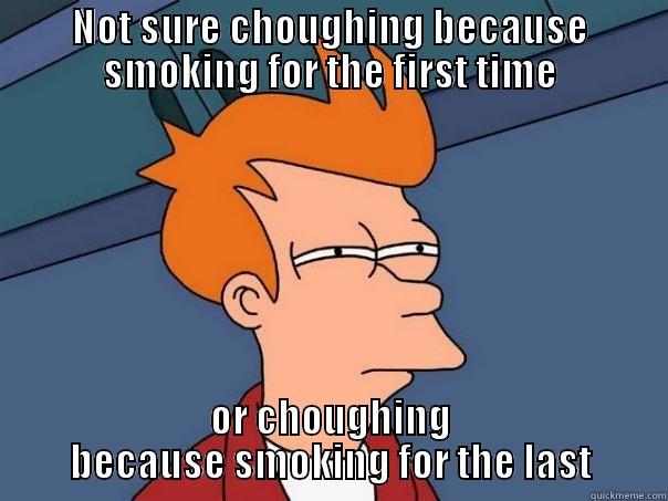 NOT SURE CHOUGHING BECAUSE SMOKING FOR THE FIRST TIME OR CHOUGHING BECAUSE SMOKING FOR THE LAST Futurama Fry