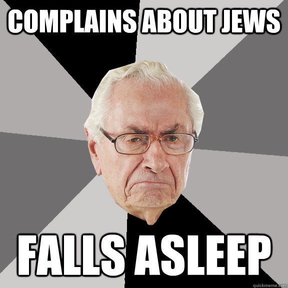Complains About Jews falls asleep  