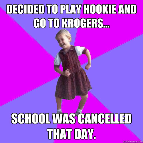 decided to play hookie and go to KrOgers... school was cancelled that day.  Socially awesome kindergartener