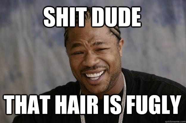 shit dude that hair is fugly - shit dude that hair is fugly  Xzibit meme