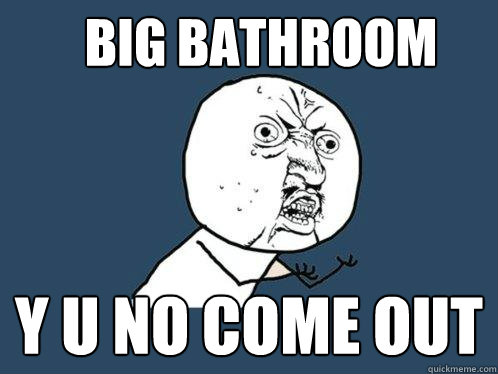BIG BATHROOM Y U NO COME OUT  Y U No