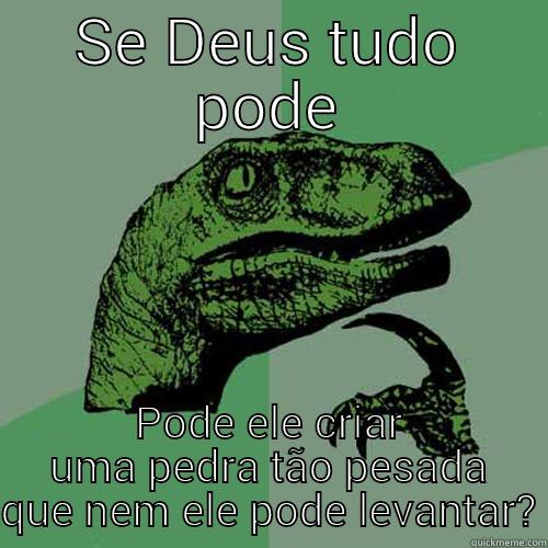 SE DEUS TUDO PODE PODE ELE CRIAR UMA PEDRA TÃO PESADA QUE NEM ELE PODE LEVANTAR? Philosoraptor