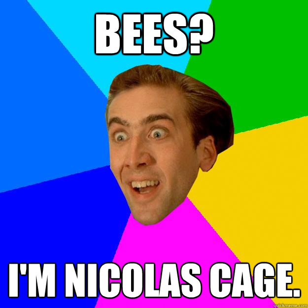 BEES? I'm NICOLAS CAGE.  Nicolas Cage