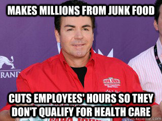 makes millions from junk food cuts employees' hours so they don't qualify for health care - makes millions from junk food cuts employees' hours so they don't qualify for health care  Misc