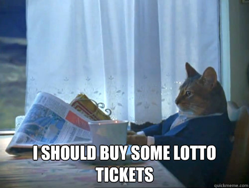  I should buy some lotto tickets  The One Percent Cat