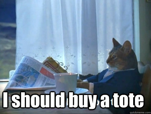  I should buy a tote  Rich cat is rich