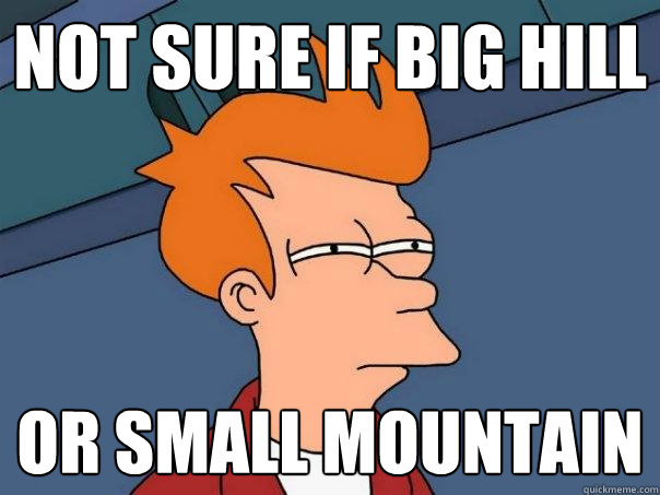 not sure if big hill or small mountain - not sure if big hill or small mountain  Futurama Fry