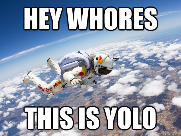 Hey whores This is yolo - Hey whores This is yolo  Felix Baumgartner