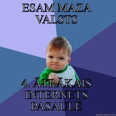 ESAM MAZA VALSTS 4. ĀTRĀKAIS INTERNETS PASAULĒ Success Kid