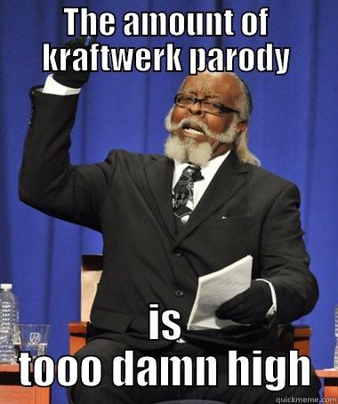 The amount of - THE AMOUNT OF KRAFTWERK PARODY IS TOOO DAMN HIGH The Rent Is Too Damn High