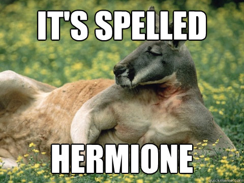 it's spelled hermione - it's spelled hermione  Quickmeme Critic Kangaroo