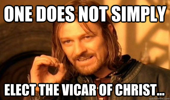ONE DOES NOT SIMPLY ELECT THE VICAR OF CHRIST...  One Does Not Simply