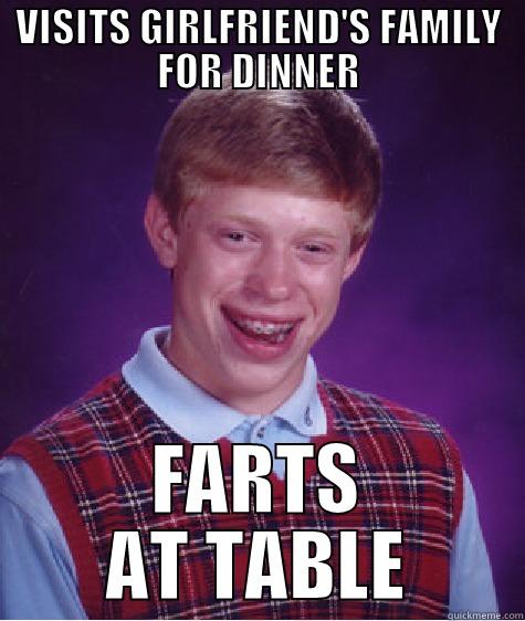 VISITS GIRLFRIEND'S FAMILY FOR DINNER FARTS AT TABLE Bad Luck Brian
