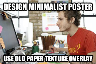 Design minimalist poster Use old paper texture overlay  