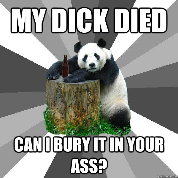 MY DICK DIED CAN I BURY IT IN YOUR ASS?  Pickup-Line Panda