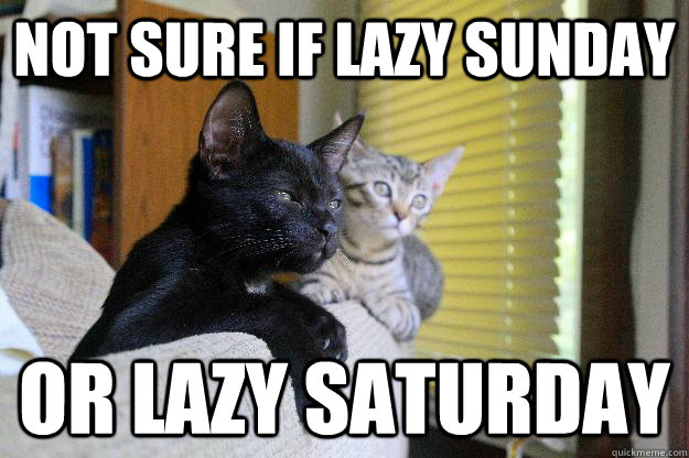 NOT SURE IF Lazy sunday OR lazy saturday  
