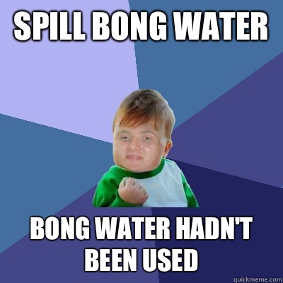 Spill bong water Bong water hadn't been used  
