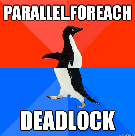Parallel.Foreach deadlock  Socially Awesome Awkward Penguin