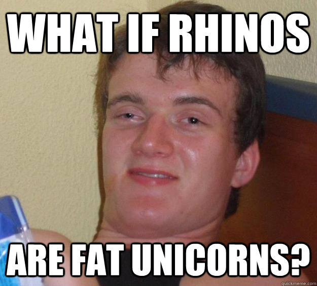 What if rhinos are fat unicorns?  10 Guy