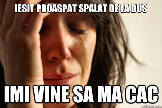 Iesit proaspat spalat de la dus Imi vine sa ma cac  First World Problems