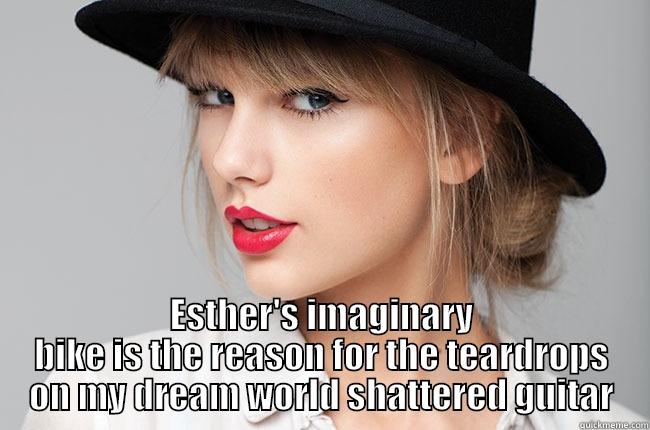  ESTHER'S IMAGINARY BIKE IS THE REASON FOR THE TEARDROPS ON MY DREAM WORLD SHATTERED GUITAR Misc