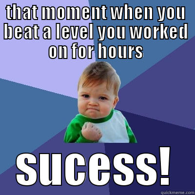 THAT MOMENT WHEN YOU BEAT A LEVEL YOU WORKED ON FOR HOURS SUCESS! Success Kid