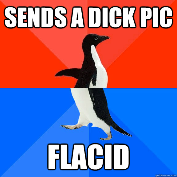 Sends a dick pic flacid  Socially Awesome Awkward Penguin