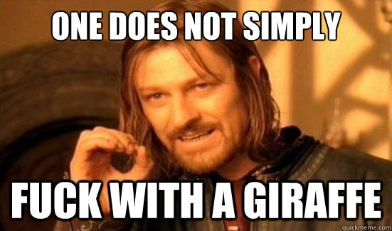 One Does Not Simply Fuck with a Giraffe  Boromir