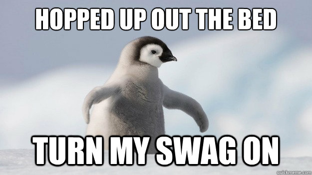 Hopped up out the bed turn my swag on - Hopped up out the bed turn my swag on  Swag Penguin