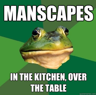 Manscapes in the kitchen, over the table  Foul Bachelor Frog