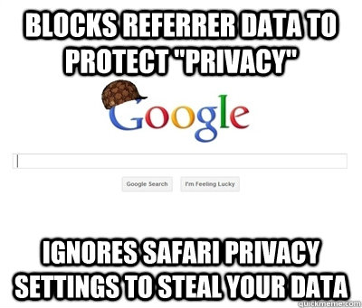 Blocks referrer data to protect 