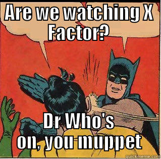 ARE WE WATCHING X FACTOR? DR WHO'S ON, YOU MUPPET Slappin Batman