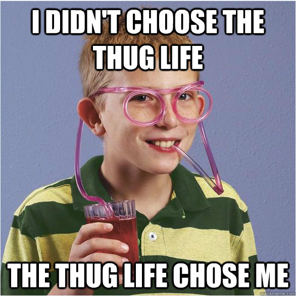I didn't choose the Thug Life The Thug Life chose me - I didn't choose the Thug Life The Thug Life chose me  straw glasses deal with it