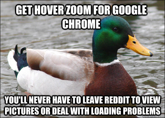 Get hover zoom for google chrome You'll never have to leave reddit to view pictures or deal with loading problems  Actual Advice Mallard