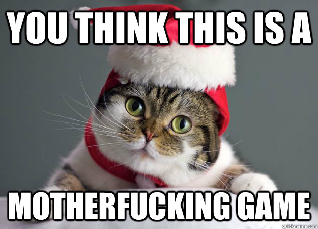 You think this is a  motherfucking game - You think this is a  motherfucking game  Christmas Cat