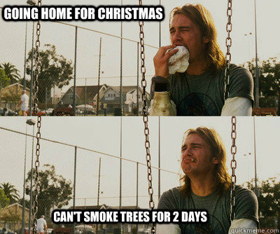 Going home for christmas Can't smoke trees for 2 days  First World Stoner Problems