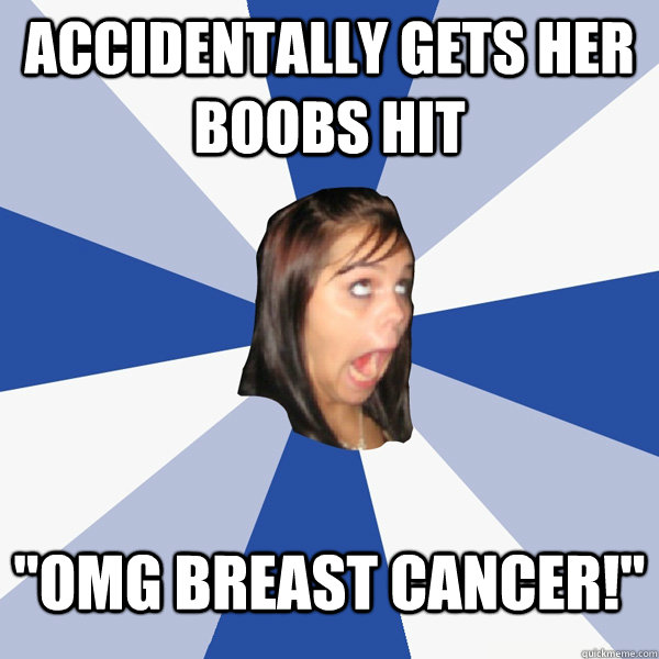 Accidentally gets her boobs hit 